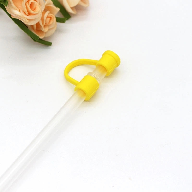 Silicone Straw Cap for Casual Use, Solid Color Decorative Cover | Drink Accessories