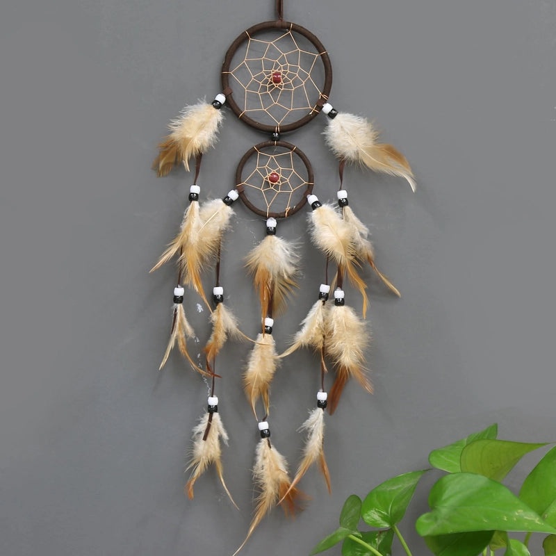 Indian Dreamcatcher Wind Chime with Double Ring Hanging Ornaments Bohemian Wall Decor | Home Decor