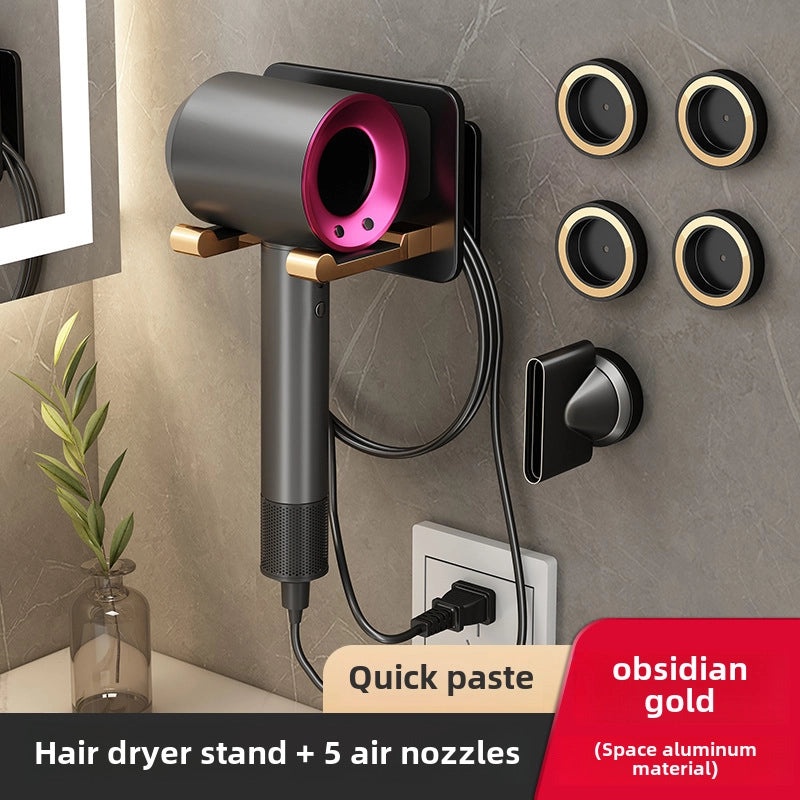 Punch-free Wall Mount Hair Dryer Holder Organizer|Bathroom Accessories Storage Rack