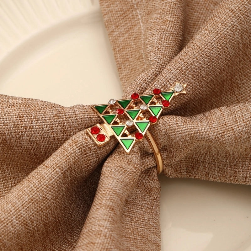 Elegant Christmas Tree Alloy Napkin Ring for Holiday Dining | Holiday Tableware