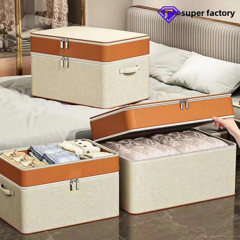 Large Capacity Quilted Storage Bag Waterproof Moisture-proof Non-woven Fabric for Clothes Plush Toys|Home Storage Solutions