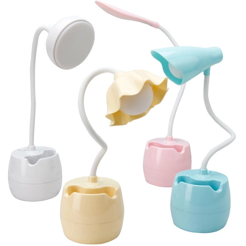 LED Eye Protection Desk Lamp with Pen Holder Small Student Reading Lamp for Bedroom Dormitory Desk|Desk Lamps & Lighting