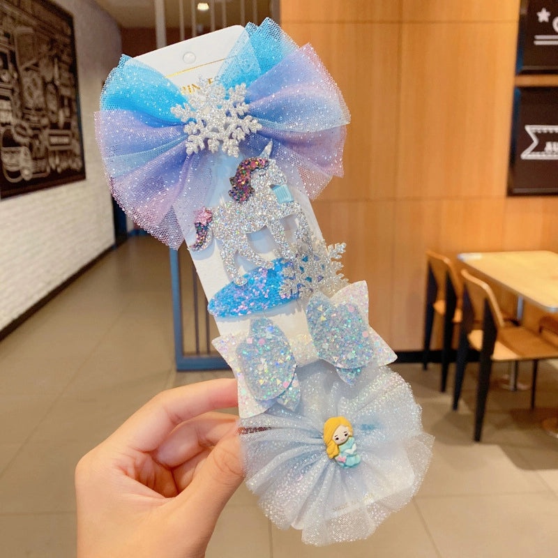 Children's Cartoon Bow Hairpin Set | Kids Hair Accessories