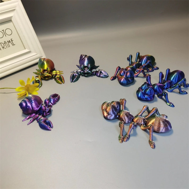3D Printed Animal Figurines Toy Ant Frog Hermit Crab Decorative Dolls for Stall Display|Home Decor & Collectibles