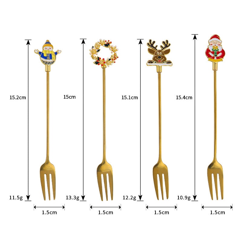 Festive Cartoon Stainless Steel Cutlery Set|Kitchen & Dining
