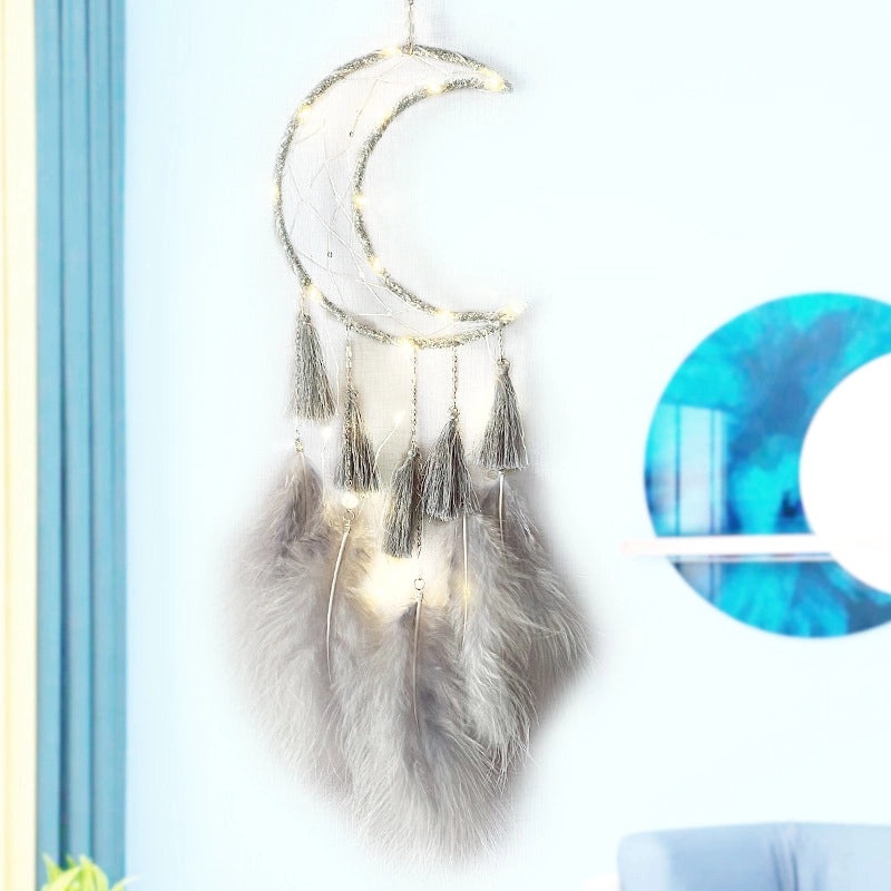 Minimalist Moon Feather Dreamcatcher Wall Hanging Iron Art|Home Decor Wall Art