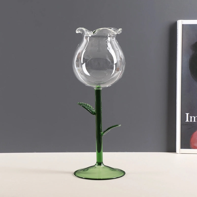Elegant Floral Design Glass Wine Cup 1 Piece|Drinkware & Glassware