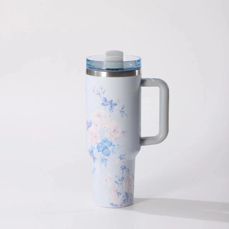 Elegant Floral 304 Stainless Steel Thermos Flask 350ml | Drinkware & Travel Mugs