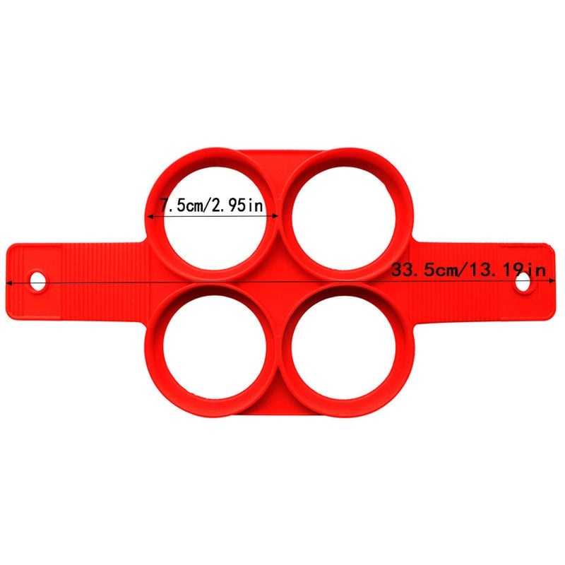 Silicone Omelette Pan with 7 Holes in Round, Heart, and Star Shapes | Kitchen Bakeware & Pancake Molds