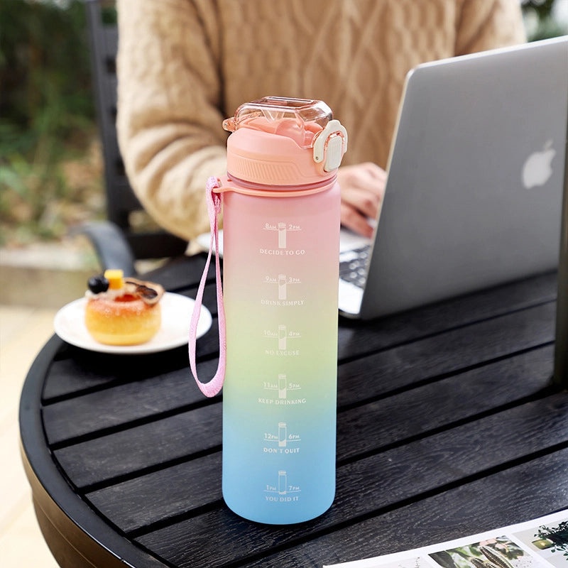 Gradient Color Silicone Water Bottle Casual Design | Drinkware & Bottles