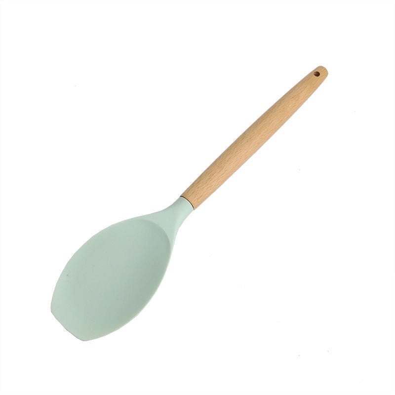 Minimalist Solid Color Wooden and Silicone Kitchen Tools|Kitchenware & Utensils