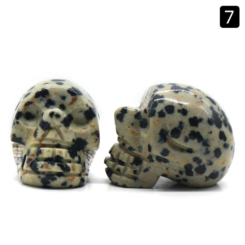 Halloween Vintage Skull Natural Crystal Agate Ornament | Home Decor & Seasonal Accessories