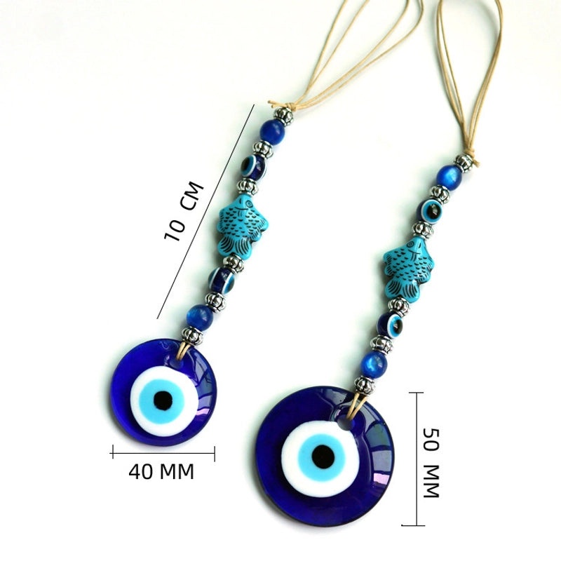 10 Pieces Devil's Eye Blue Glass Fish Shape Pendants Wall Decor Accessories|Home Decor & Accessories
