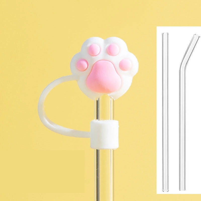 Silica Gel Flower Straw Cap for Drinks, Casual Elegant Decorative Cover, 1 Piece|Drinkware Accessories