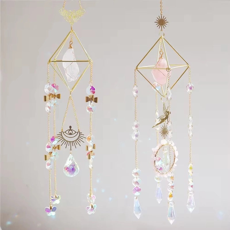 Geometric Crystal Suncatcher Wind Chime Modern Classic Wall Art Decor|Home Decor & Wall Art