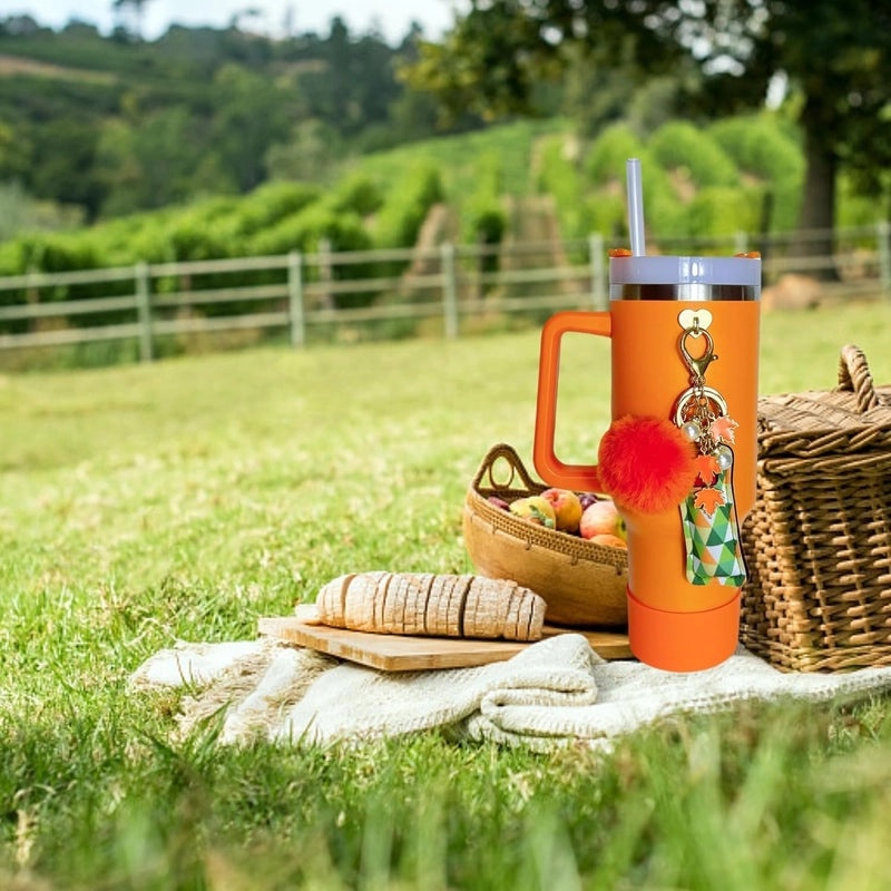 Maple Leaf & Red Heart Silicone Cup Sleeves Set | Drinkware Accessories