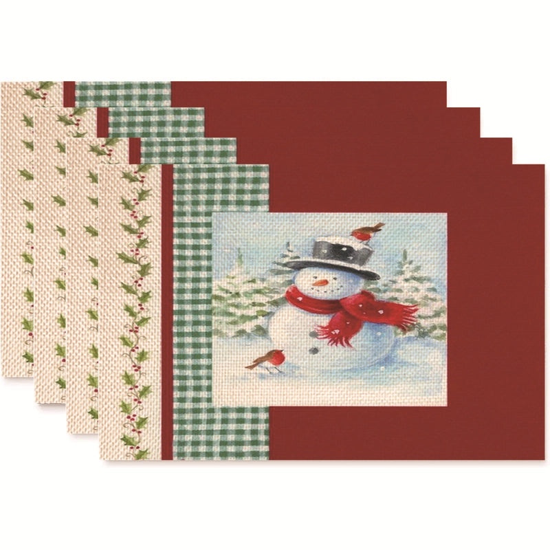 Nordic Christmas Tree Bow Knot Snowflake Linen Cotton Placemat|Home Decor & Tableware