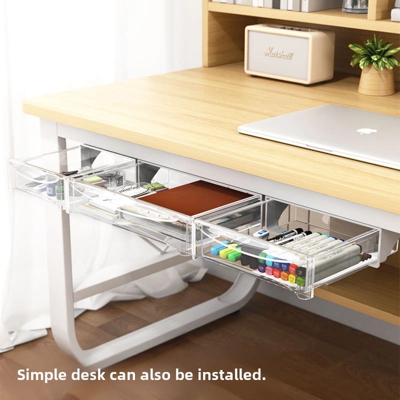 Invisible Under-Desk Drawer Storage Box for Study, Dorm, Bar & Computer Desk | Home & Office Storage Solutions