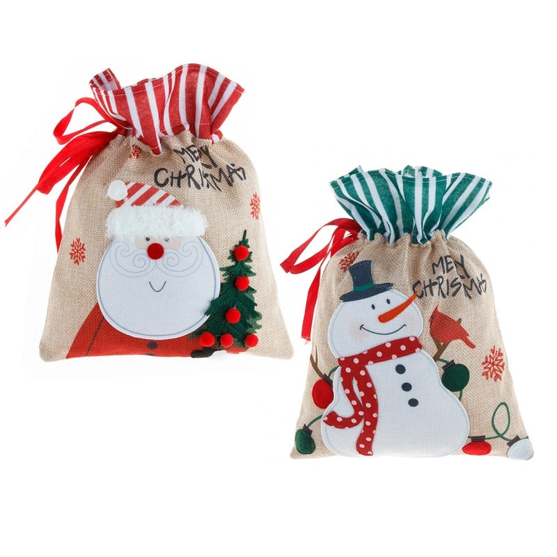 Christmas Holiday Santa Snowman Gift Bags Festive Wrapping Supplies | Gift Wrapping & Party Supplies