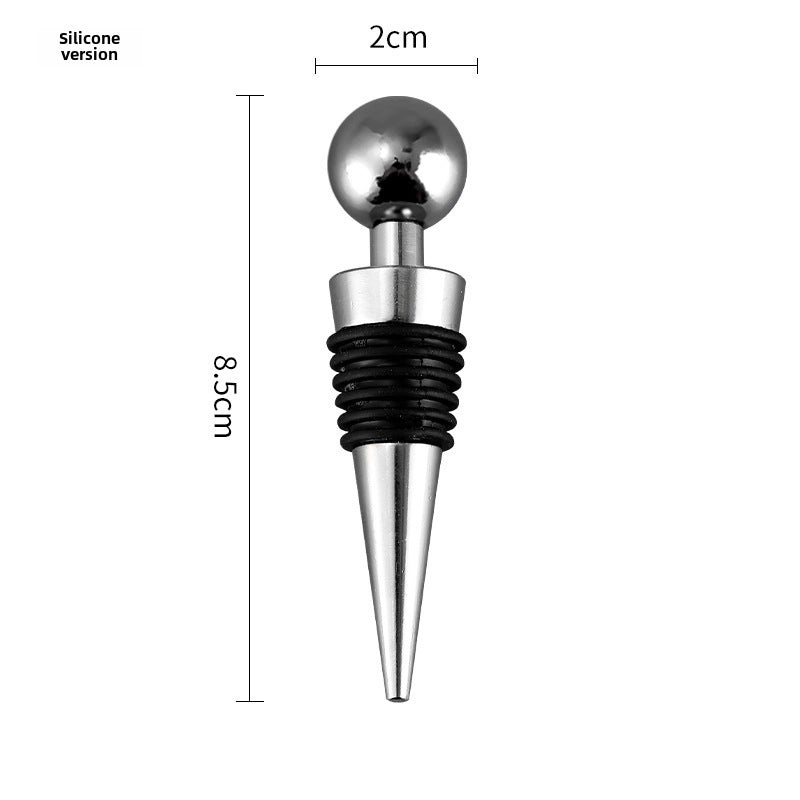 红酒瓶塞金属圆头锌铝合金红酒保鲜塞硅胶塑料红酒瓶盖|厨房用品储存密封用品