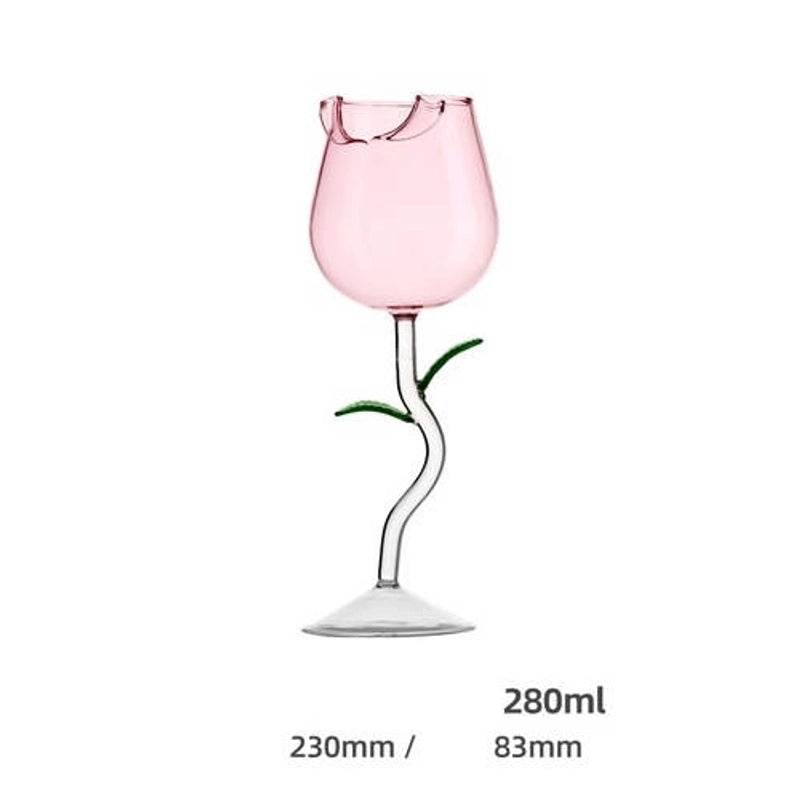 Elegant Botanical Glass Wine Cup 1 Piece | Drinkware & Bar Accessories