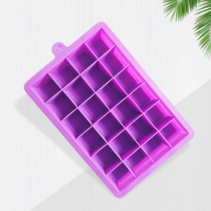 Silicone 24-Square Ice Cube Mold with Lid for Home Use | Kitchen & Dining Accessories