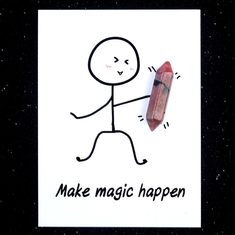 Double Tip Hexagon Prism Smile Gemstone Card Unisex Jewelry Accessory | Unisex Jewelry