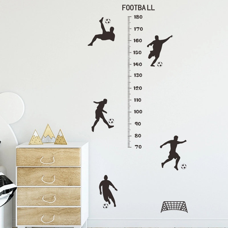 Football Player Growth Chart Wall Decals|Kids Room Wall Decor