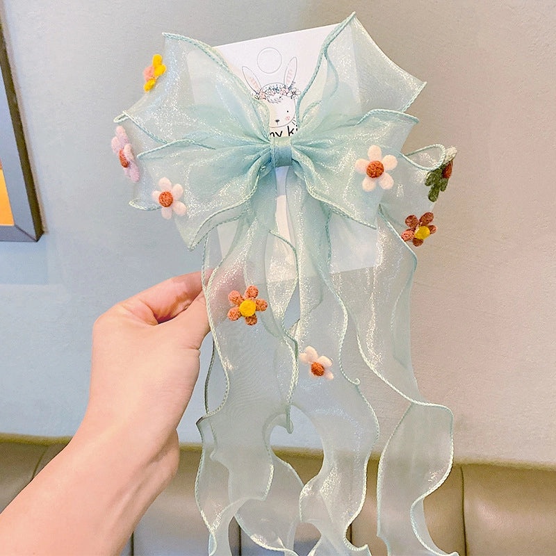 Kids Cute Long Bow Hair Clip Baby Princess Braided Hairpin Accessories|Children's Hair Accessories