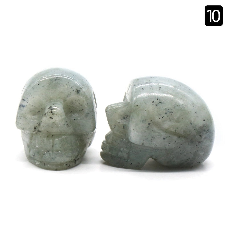 Halloween Vintage Skull Natural Crystal Agate Ornament | Home Decor & Seasonal Accessories