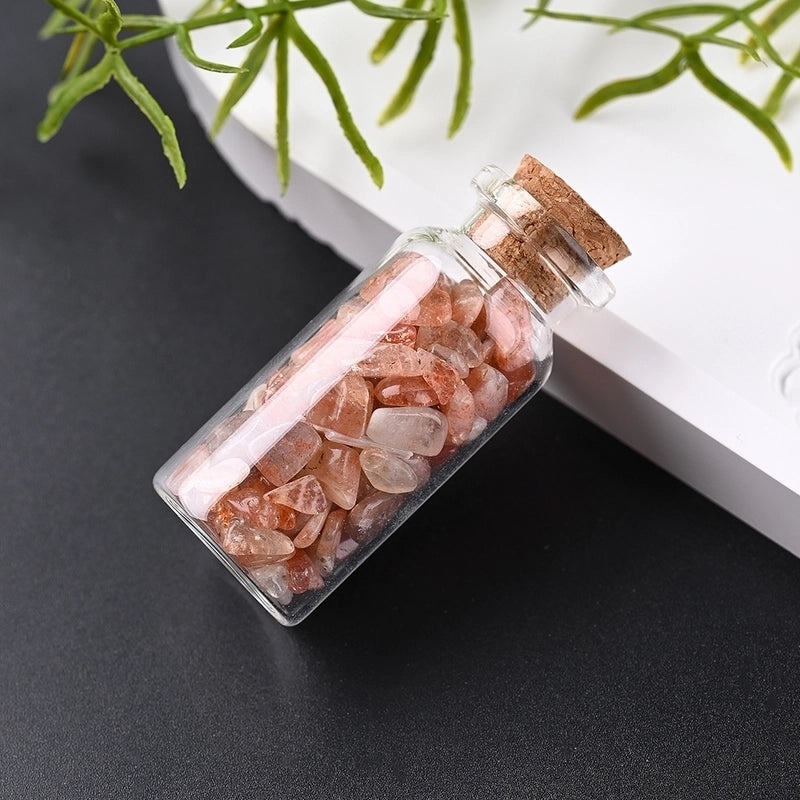 Handmade Elegant Minimalist Wishing Bottle with Natural Stones | Home Decor & Accessories