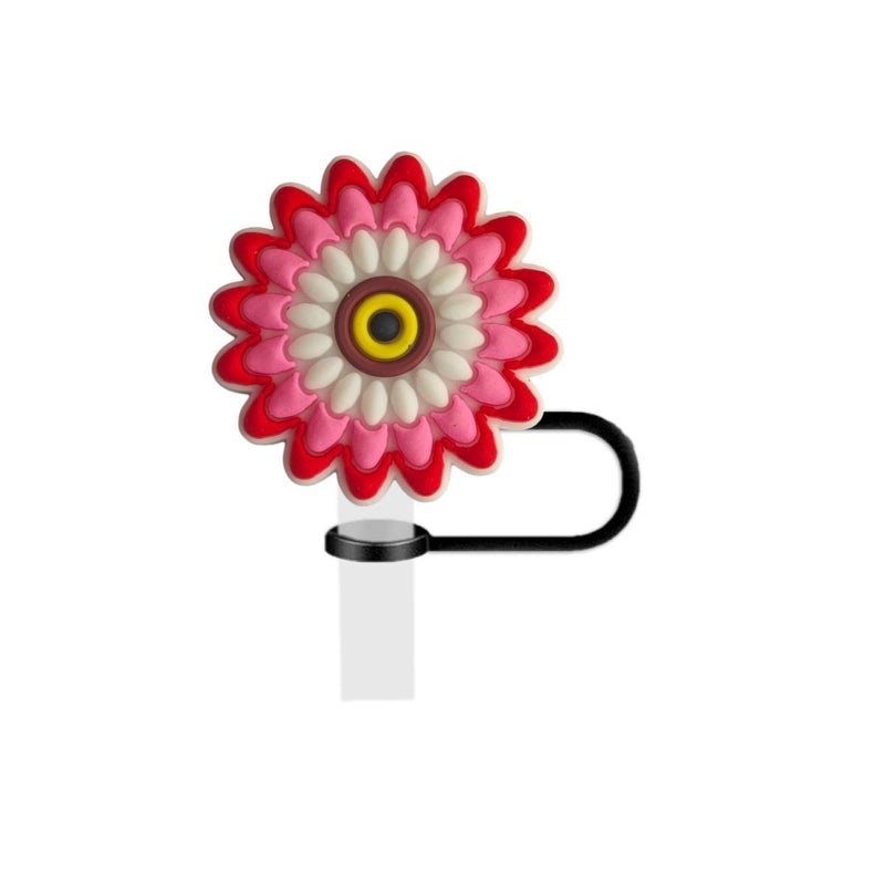 Adorable Floral PVC Straw Cap for Drinks 1 Piece | Drink Accessories