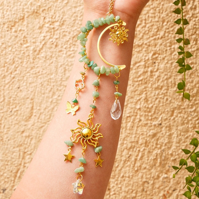 2 Pieces Bohemian Moon Crystal Suncatchers for Wall Decor|Home Decor