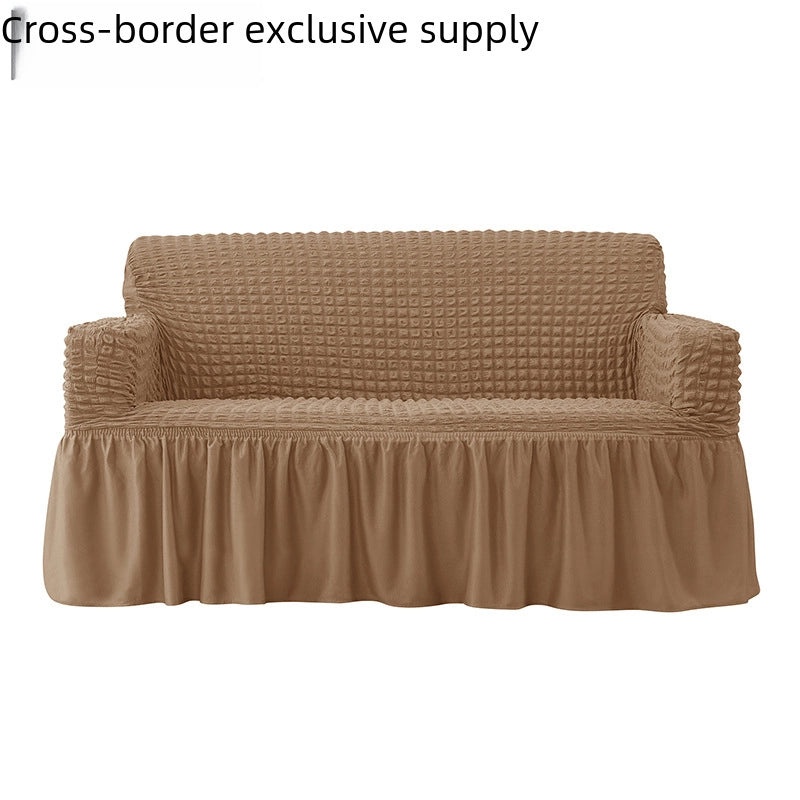 Elastic Full-Cover Sofa Slipcover with Bubble Grid Pattern | Home Decor & Sofa Accessories