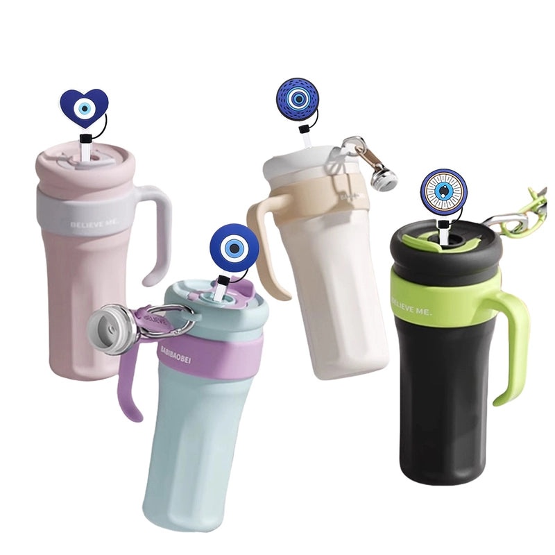 Devil's Eye Silica Gel Straw Cap Casual and Stylish Decorative Top 1 Piece|Drinkware Accessories