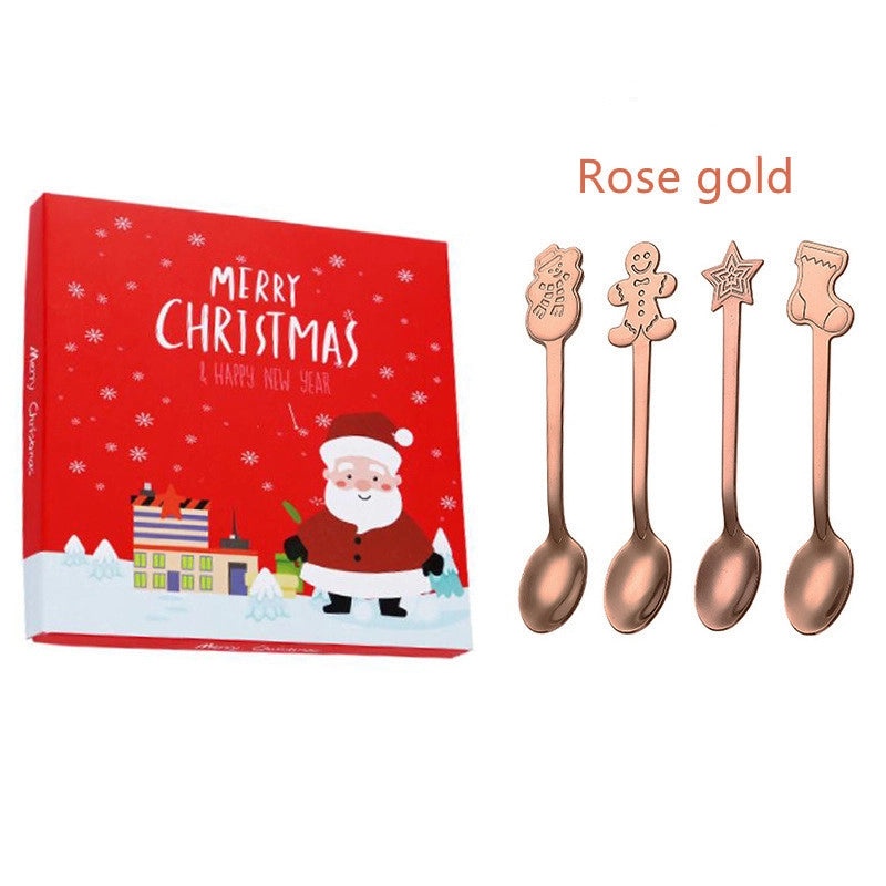 Holiday Cartoon Stainless Steel Spoon Set | Kitchen & Dining Accessories