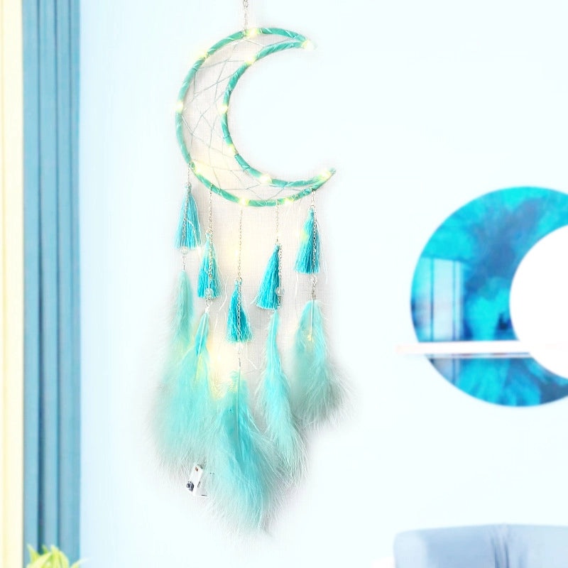Minimalist Moon Feather Dreamcatcher Wall Hanging Iron Art|Home Decor Wall Art