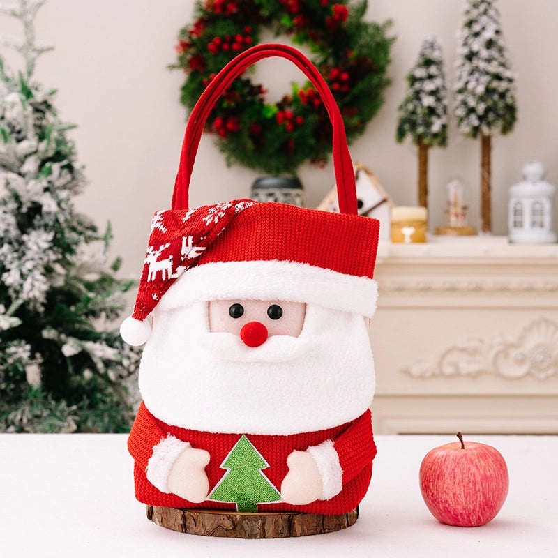 Nordic Christmas Santa Claus and Snowman Polyester Gift Bags | Holiday Party Supplies