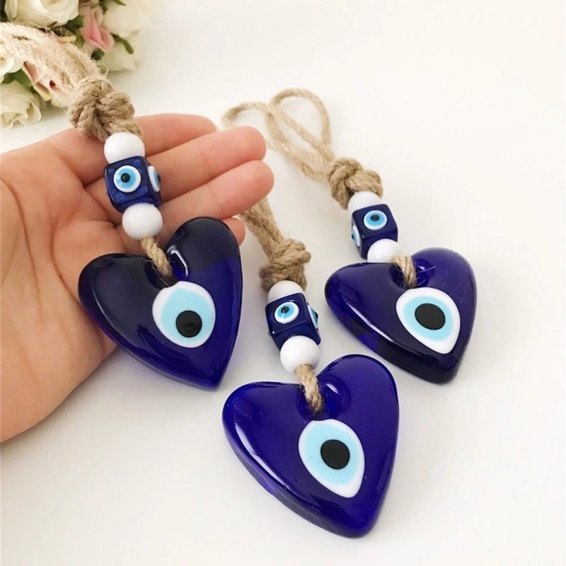 Ethnic Heart-Shaped Glass Ornaments for Home Decor|Home Decor & Ornaments