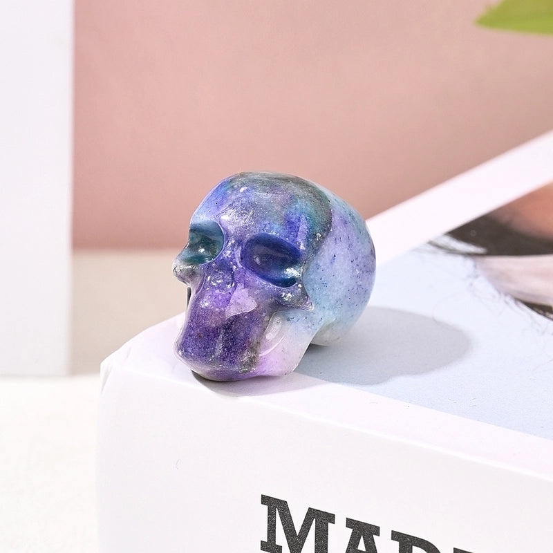 Elegant Handmade Halloween Skull Natural Stone Ornaments Minimalist Artificial Decorations|Jewelry & Accessories