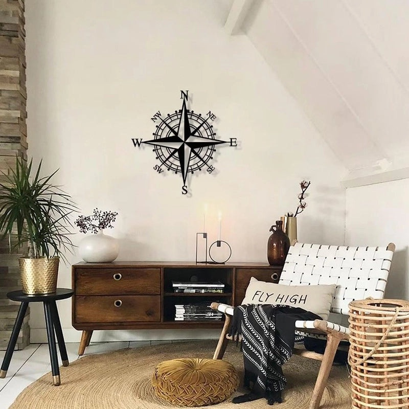 Metal Compass Wall Art Decor|Nautical Home Decorations