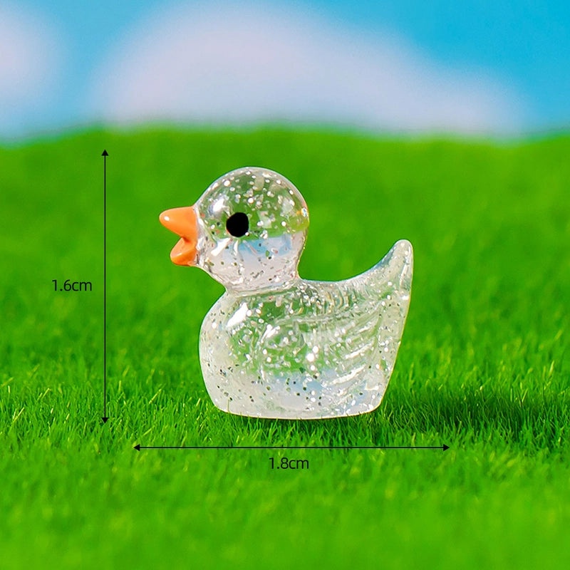 100 Pcs Cute Cartoon Duck Resin Mini Ornaments for Crafts and Home Decor|Home Decor & Craft Supplies