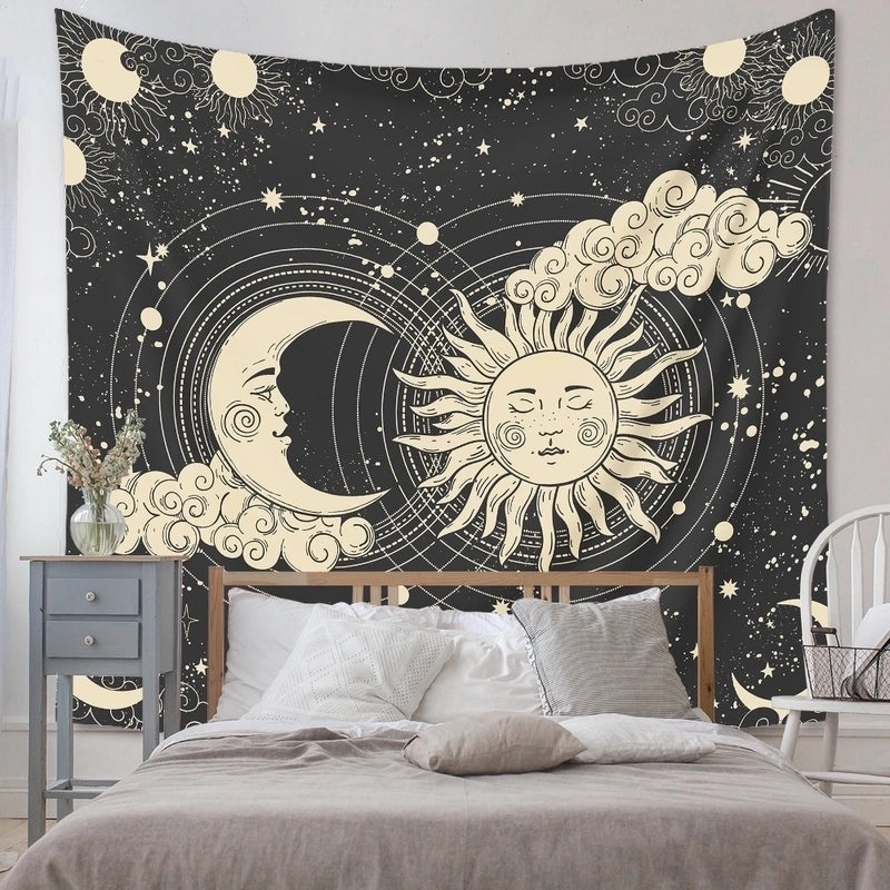 Bohemian Moon and Cloud Night Wall Tapestry | Home Decor & Wall Art