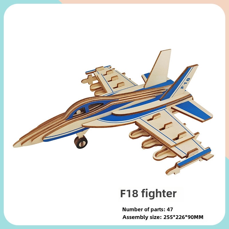 Handmade Wooden 3D Aircraft Model Puzzle for Kids | Toys & Games