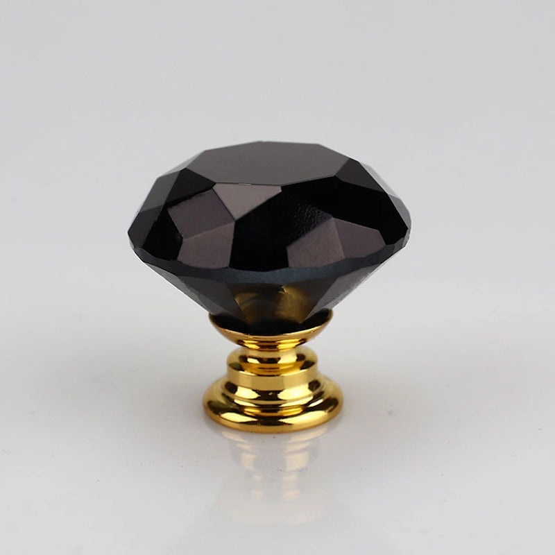 Transparent Crystal Diamond Single Hole Drawer Handle Small Cabinet Furniture Hardware|Cabinet Handles