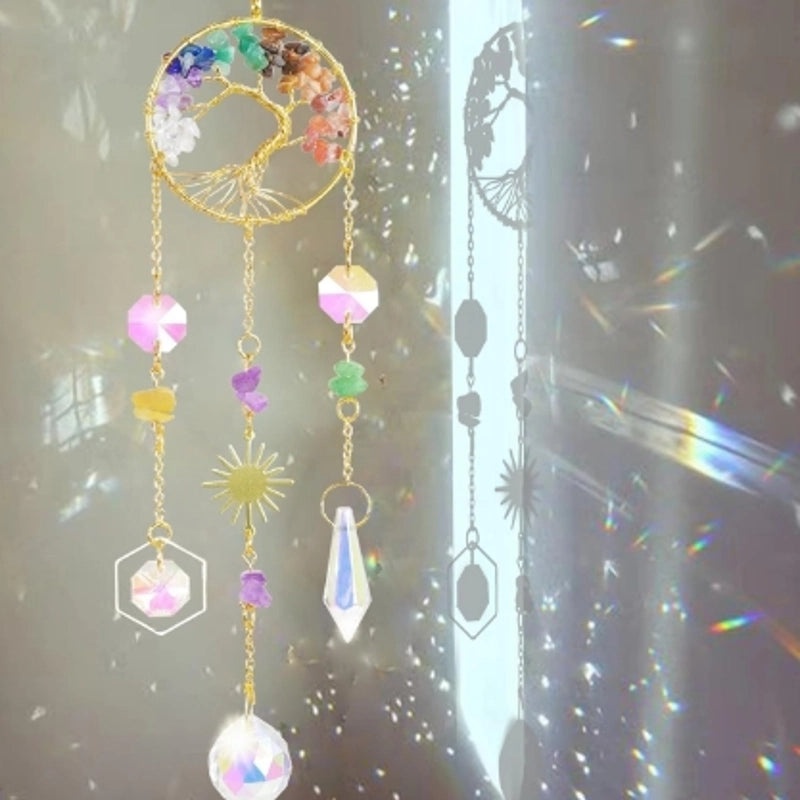 Geometric Crystal Suncatcher Wind Chime Minimalist Decor for Wall|Home Decor