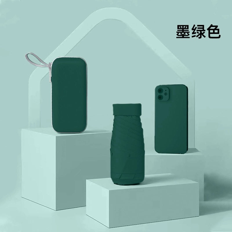 Compact Five-Fold UV Sunscreen Mini Umbrella for Women | Sun Protection & Rain Use | Portable Thickened Flat Umbrella | Women's Accessories