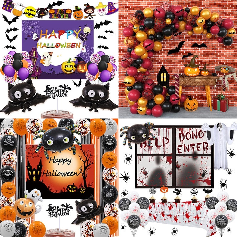 Halloween Hip-Hop Funny Pumpkin Letter Nonwoven Aluminum Film Party Decoration|Holiday Party Supplies