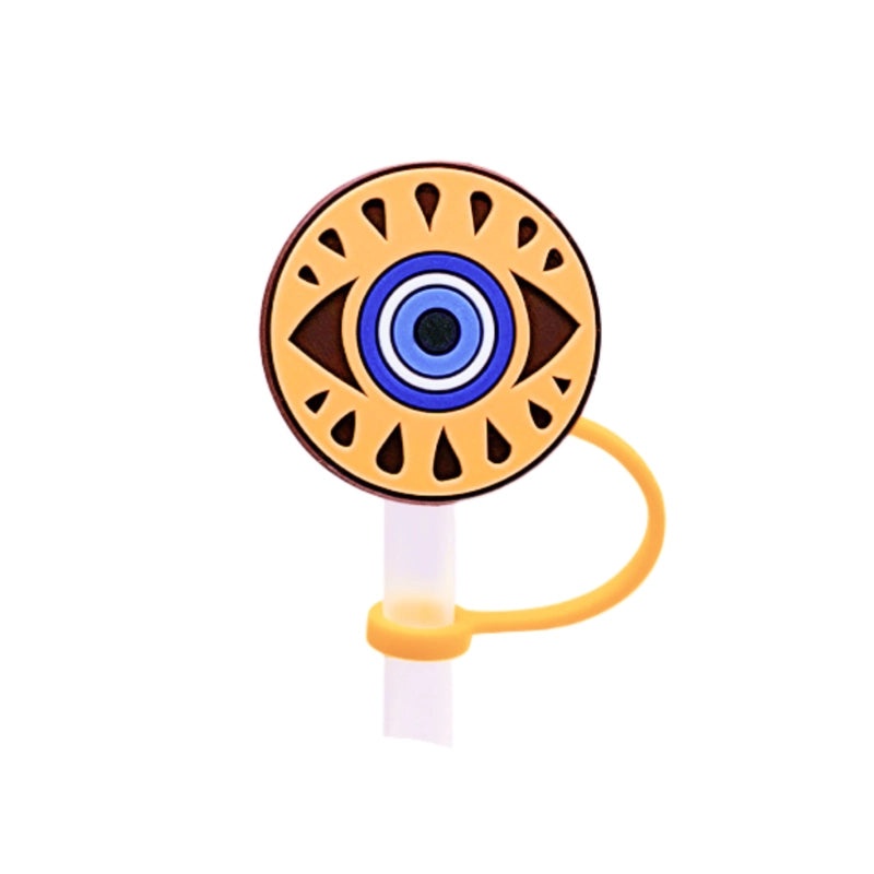 Stylish Devil's Eye Silica Gel Straw Cap - 1 Piece|Drinkware Accessories