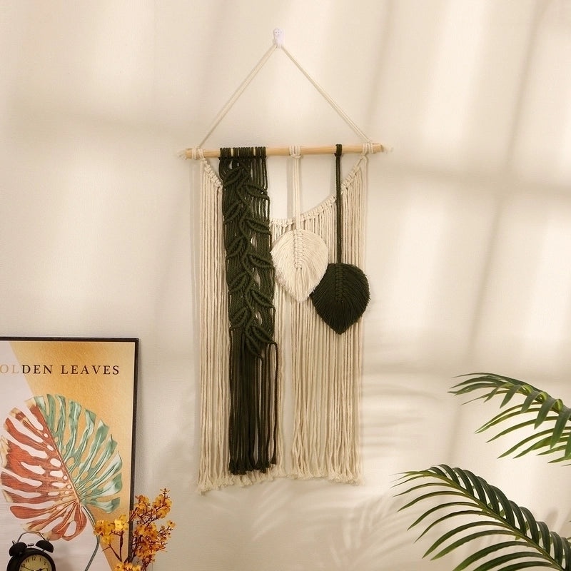 Festive Cotton Tapestry Wall Art with Classical Leaf Design for Christmas Decoration|Home Decor & Wall Art